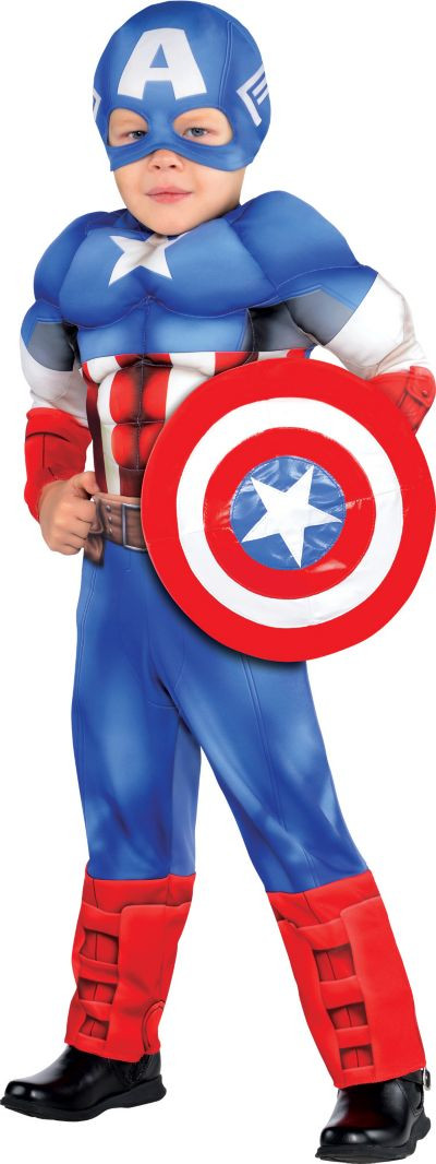 Party City Costumes Kids Boys
 Toddler Boys Captain America Muscle Costume Classic