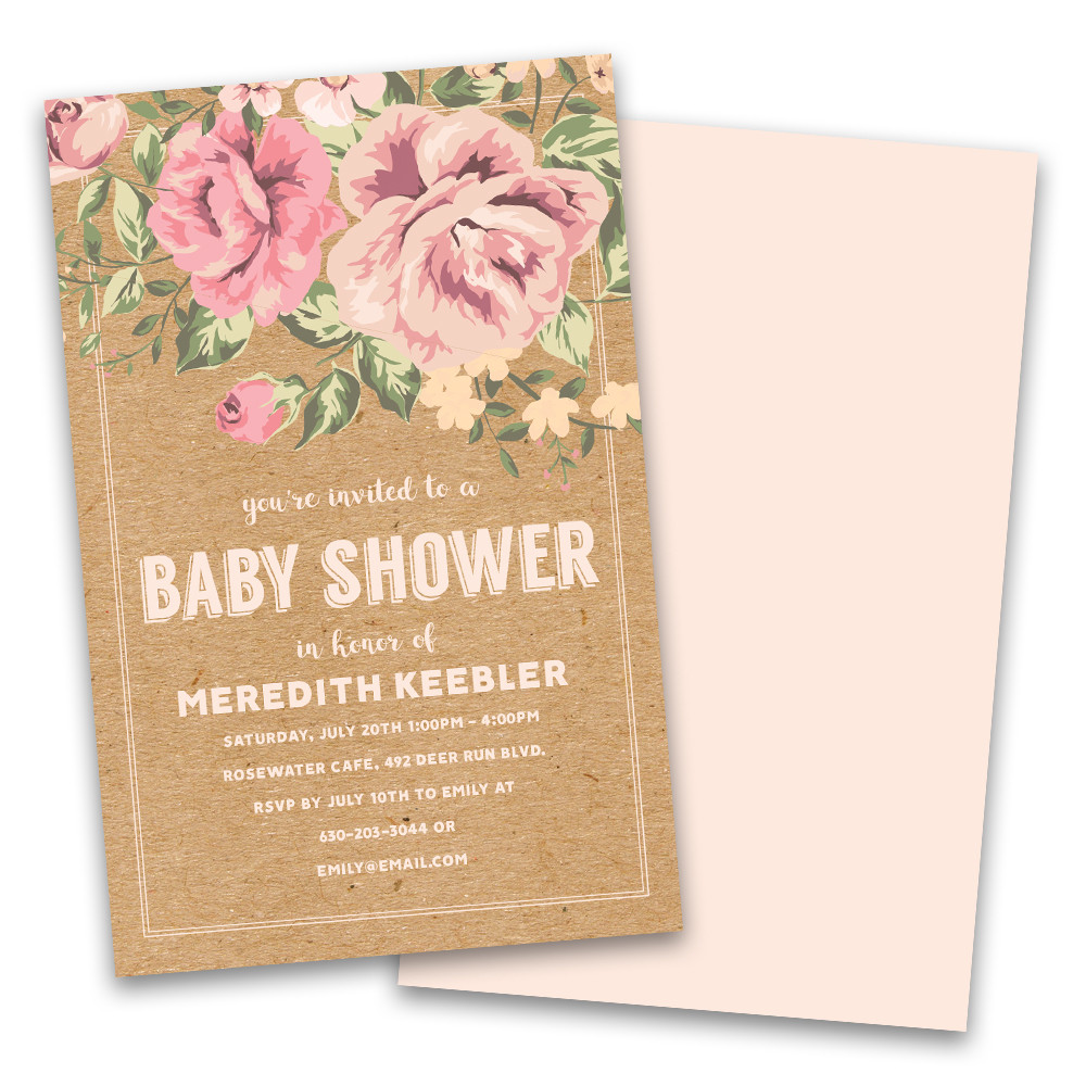 Party City Custom Baby Shower Invitations
 Personalized Vintage Floral Personalized Baby Shower