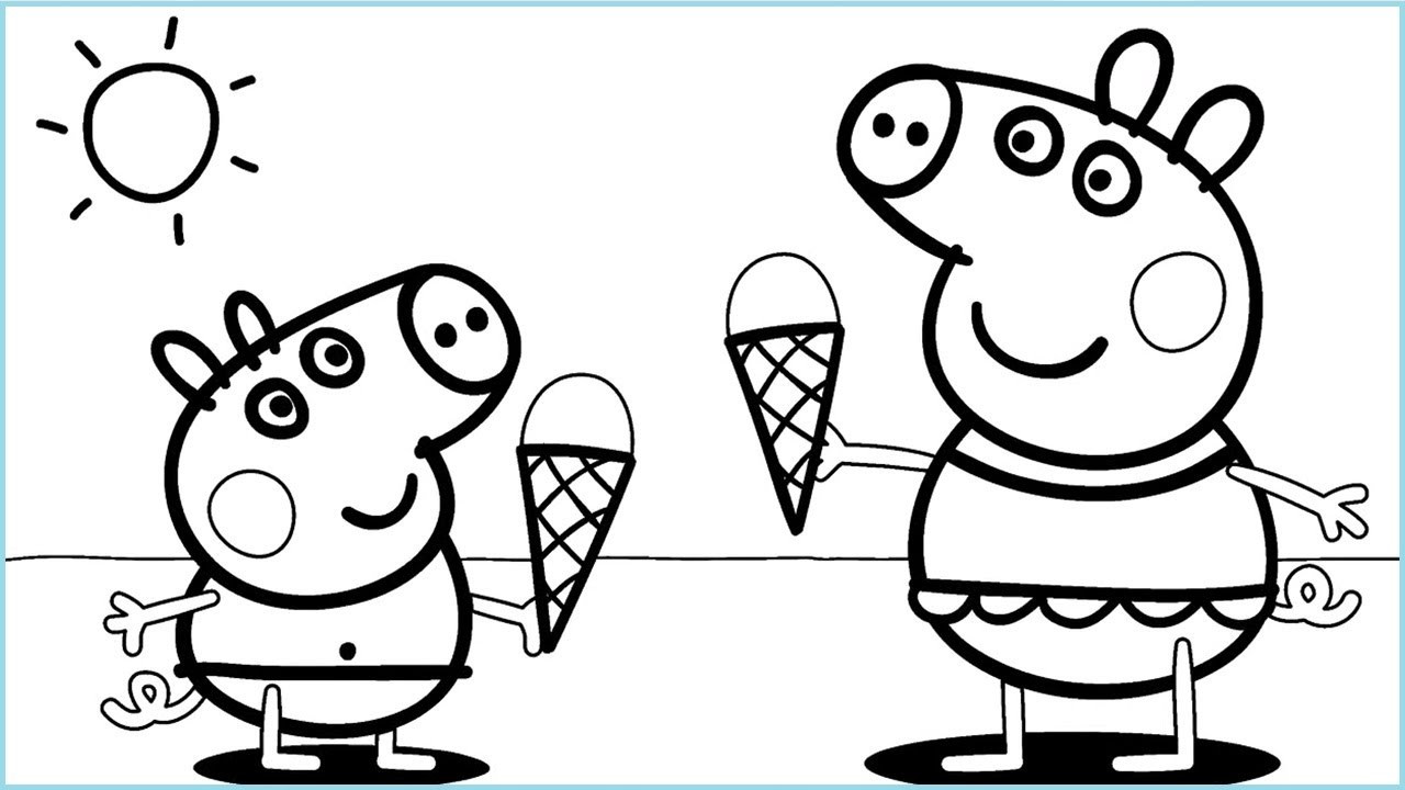 Peppa Pig Coloring Pages For Kids
 Peppa Pig Ice Cream Coloring Pages For Kids Peppa