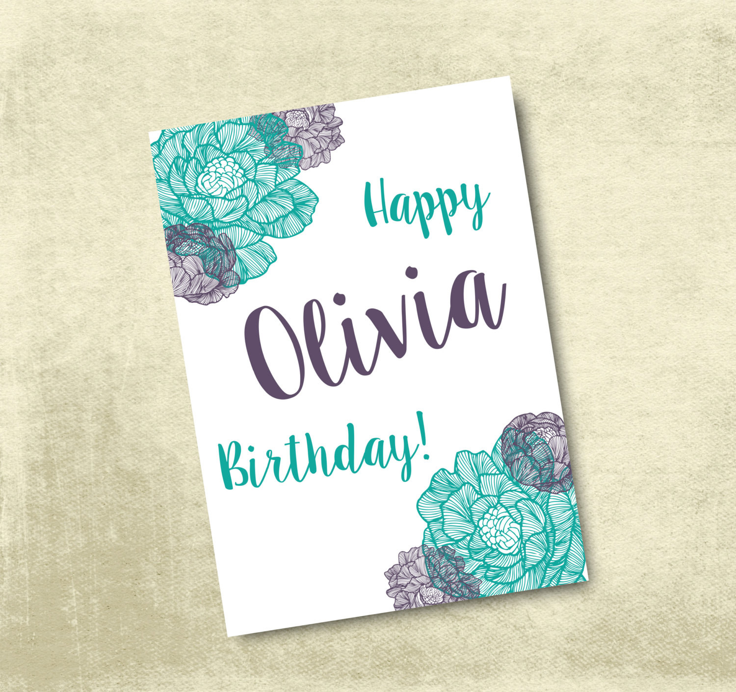 Personalized Birthday Cards
 Personalized Printable Birthday Card 5X7 by