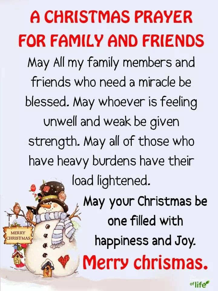 Prayer Quotes For Family And Friends
 A Christmas Prayer For Family And Friends s