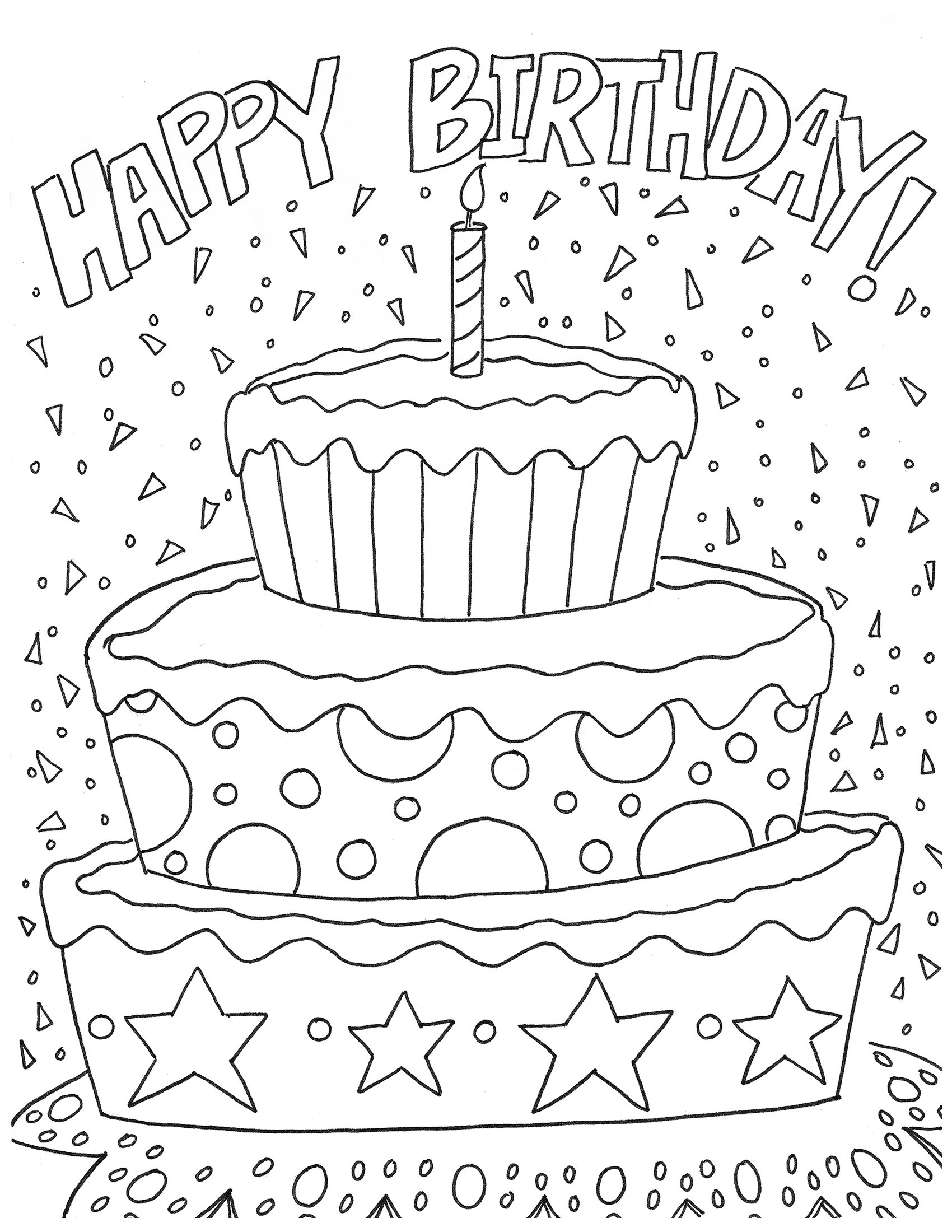 Printable Coloring Birthday Cards
 Free Happy Birthday Coloring Page and Hershey