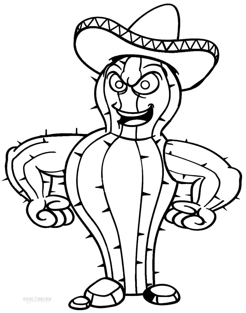 Printable Coloring For Kids
 Printable Cactus Coloring Pages For Kids