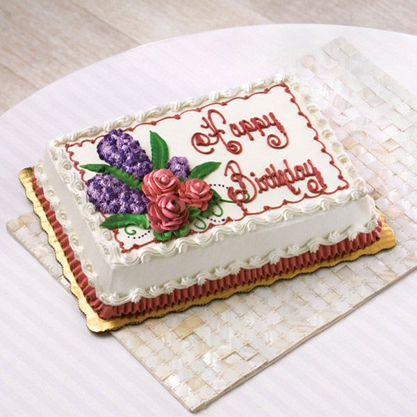 Publix Sheet Cake
 Birthday Cake Floral Design Roses and Hyacinth via Publix