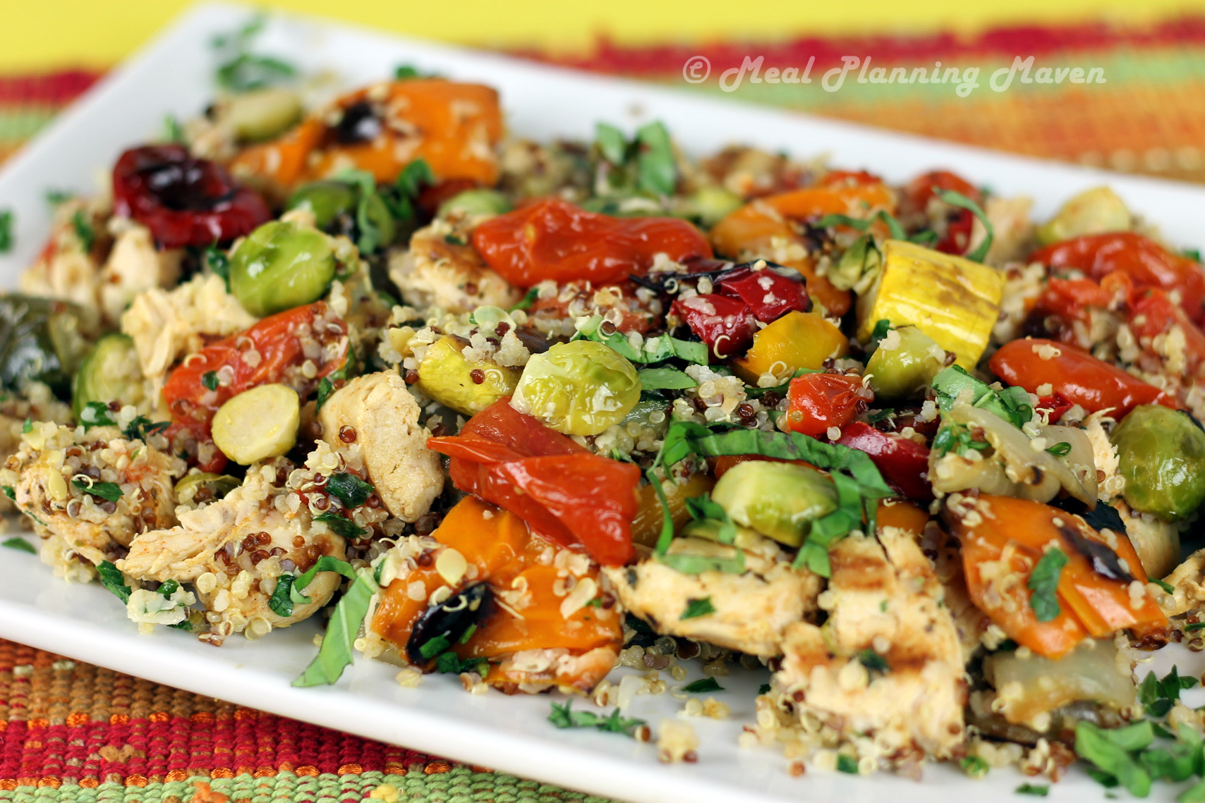 Quinoa With Roasted Vegetables
 Chicken Roasted Ve ables ‘n Quinoa Toss Meal Planning