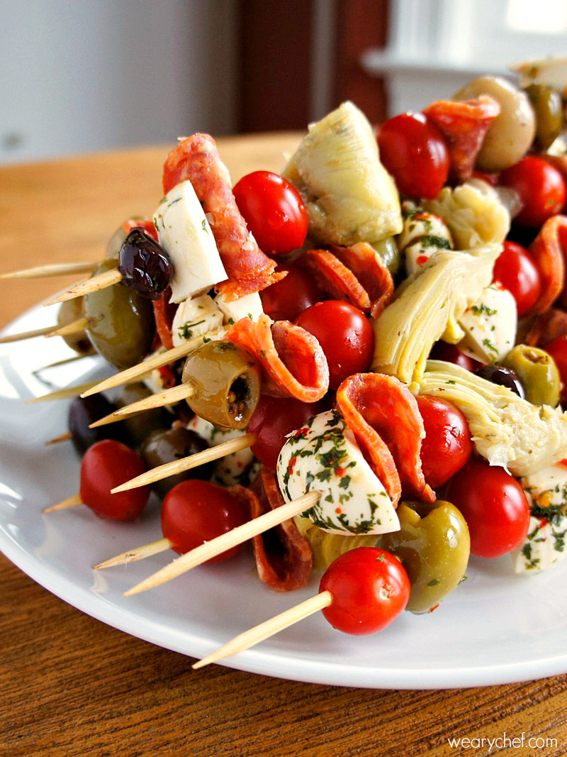 Recipes For Snacks
 Antipasto Skewers An Easy Party Food The Weary Chef