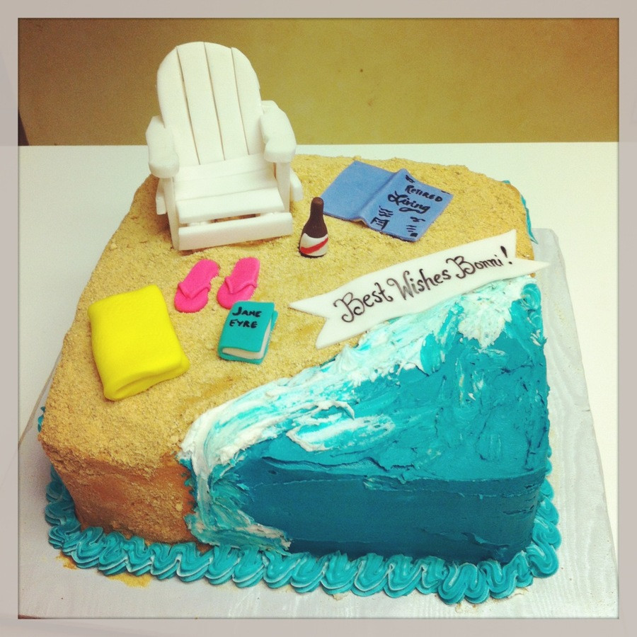Retirement Party Cake Ideas
 Beach Themed Retirement Cake CakeCentral