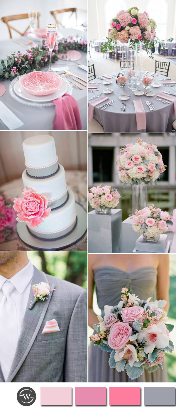Rustic Wedding Colors
 Six Beautiful Pink and Grey Wedding Color bos with