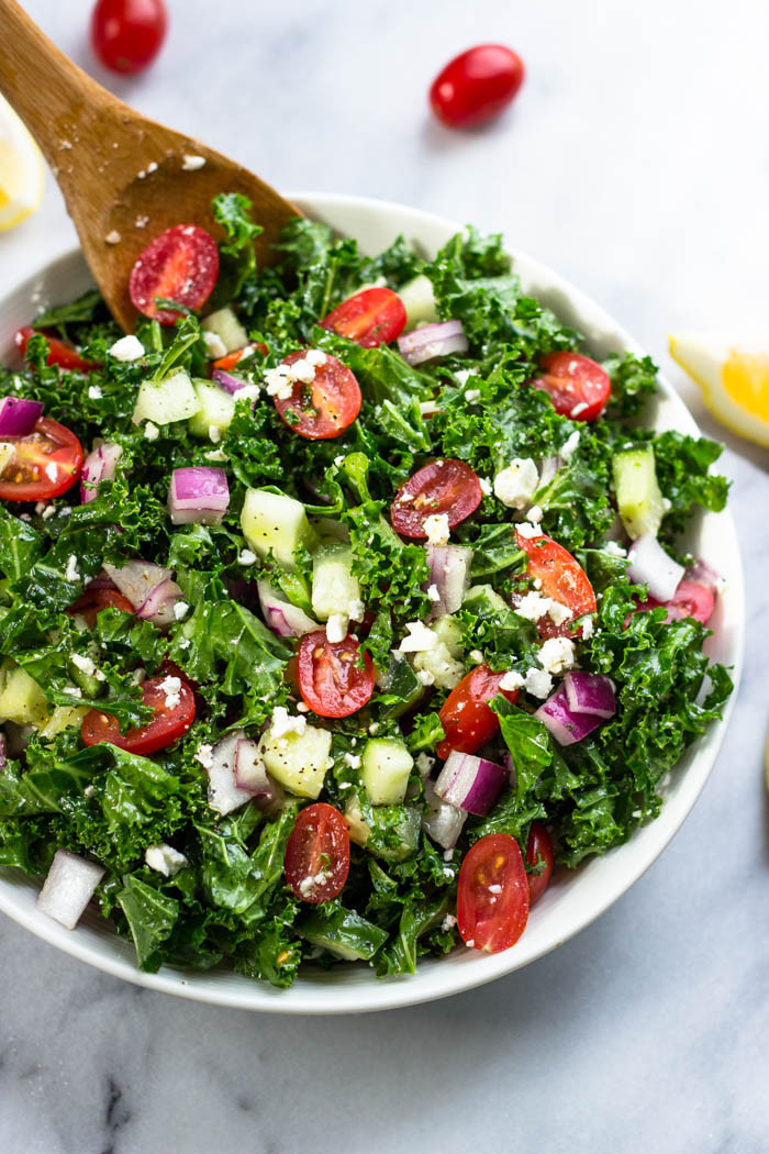 Salad Dressings With Olive Oil
 Greek Kale Salad with lemon Olive Oil Dressing