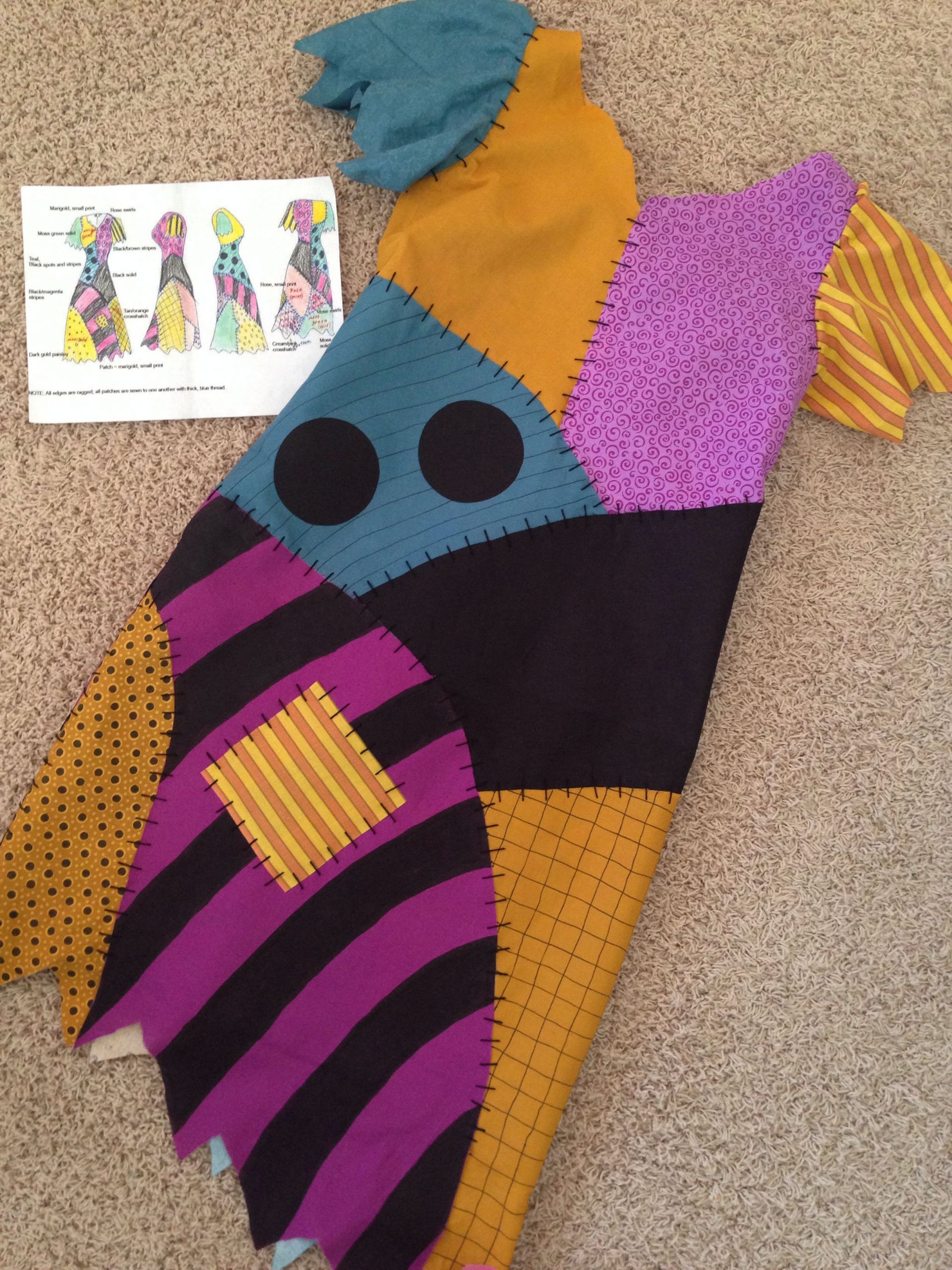 Sally Nightmare Before Christmas Costume DIY
 pleted Sally dress With images