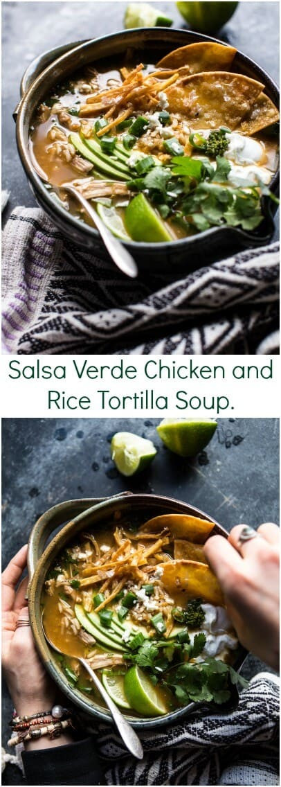 Salsa Verde Chicken Soup
 Salsa Verde Chicken and Rice Tortilla Soup Video Half