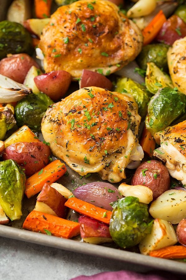 Sheet Pan Dinners Chicken Thighs
 Sheet Pan Roasted Chicken with Root Ve ables Cooking