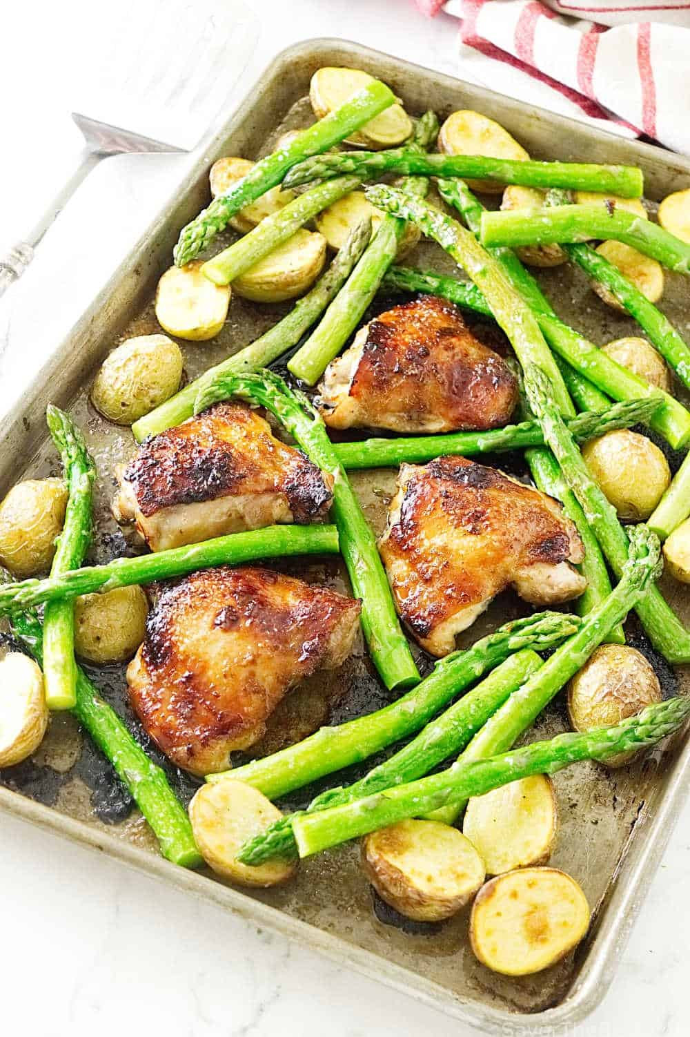 Sheet Pan Dinners Chicken Thighs
 Sheet Pan Chicken Dinner with Potatoes and Asparagus