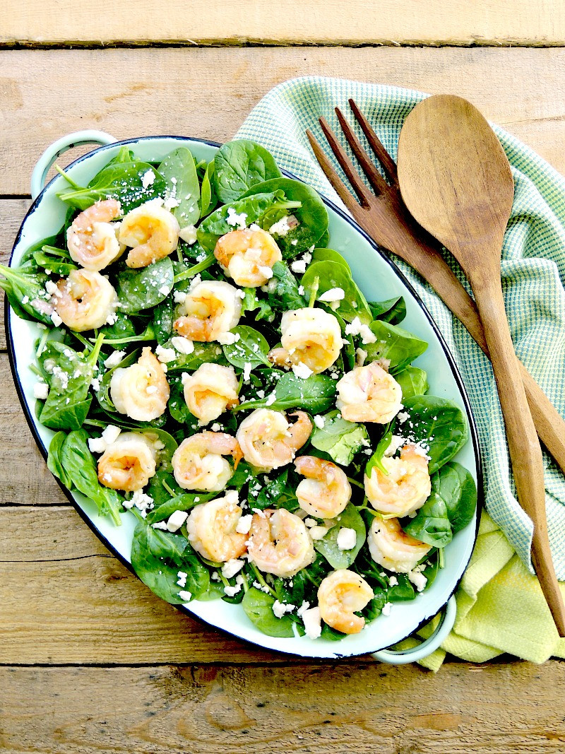 Shrimp Spinach Salad
 Keto Shrimp and Spinach Salad with Feta