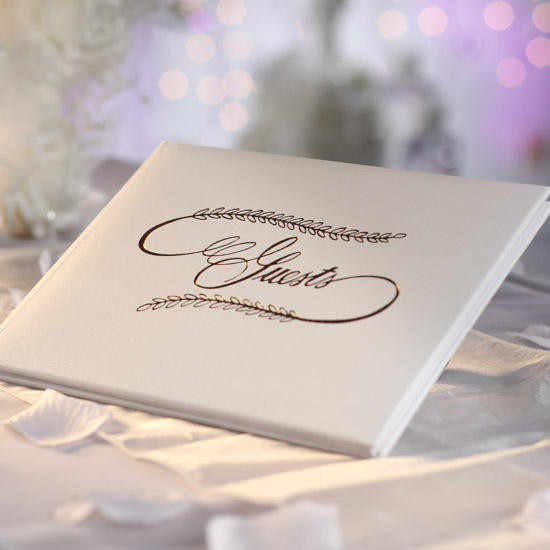 Simple Wedding Guest Book
 Simple White Wedding Guest Registry Sign In Book