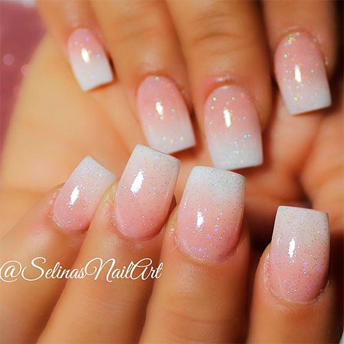Square Glitter Nails
 How to Do French Ombre Nails with Gel Polish Stylish Belles