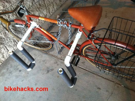 Surfboard Bike Rack DIY
 Surfboard carrier for bike Could be used to haul a few