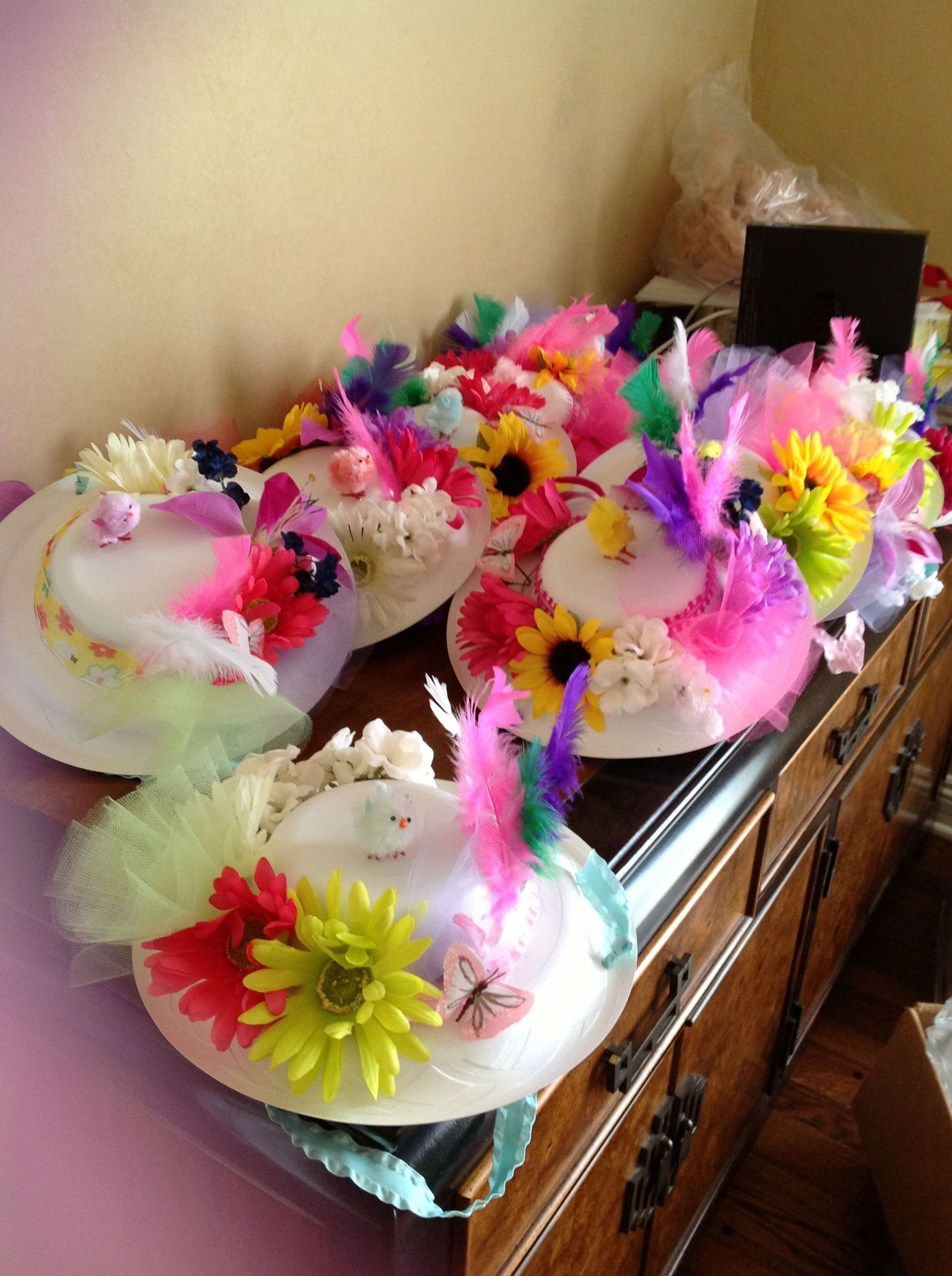 Tea Hat Party Ideas
 I had my troop make tea party hats from Dixie plates for a