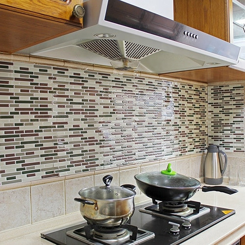 Tile Decals Kitchen Backsplash
 4Pcs Home Decor 3D Tile Pattern Kitchen Backsplash