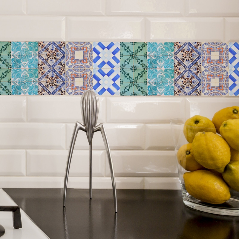 Tile Decals Kitchen Backsplash
 Portuguese Tiles Stickers Maceira Pack of 16 tiles