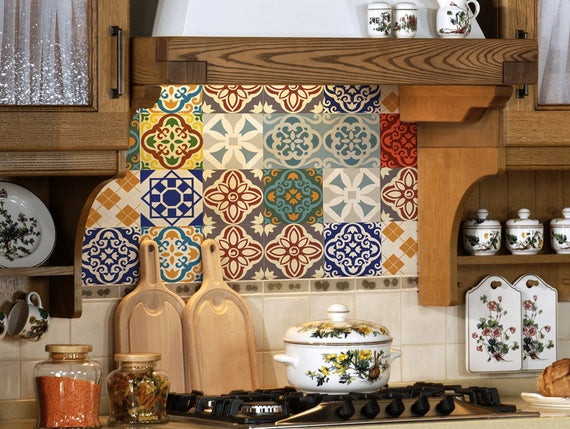 Tile Decals Kitchen Backsplash
 Tile decals SET OF 18 tile stickers for kitchen backsplash
