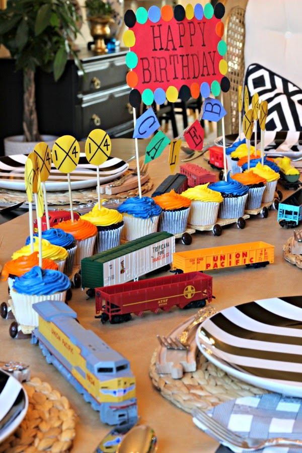 Train Birthday Party Decorations
 TRAIN BIRTHDAY PARTY Dimples and Tangles