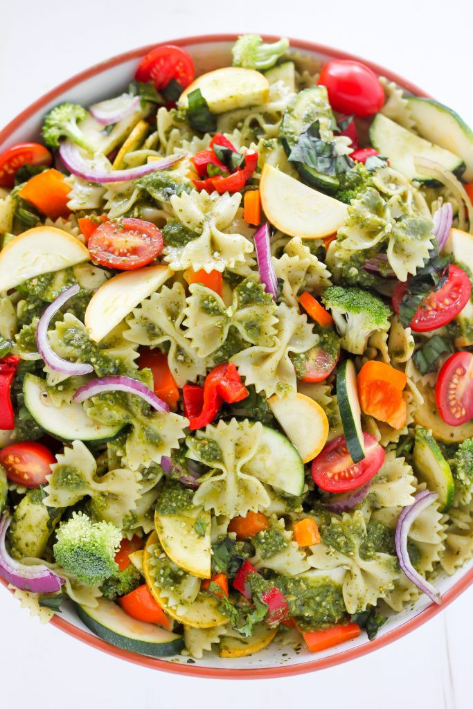 Vegetable Pasta Salad Recipes
 20 Minute Rainbow Veggie Pasta Salad A Ve arian Pasta