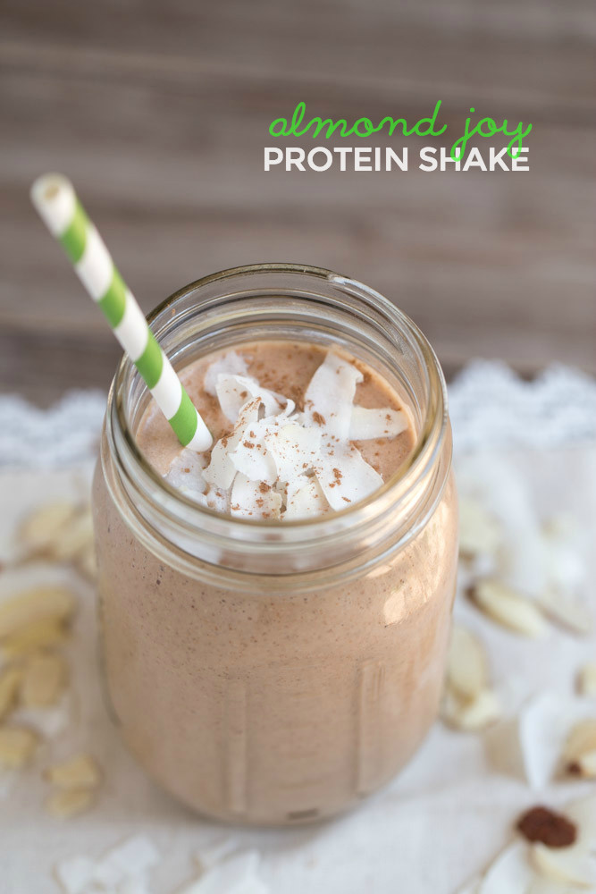 Vegetarian Protein Shake Recipe
 Almond Joy Protein Shake dairy free vegan