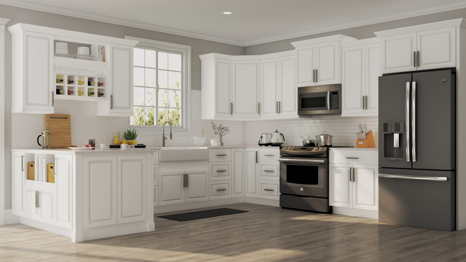 Wall Cabinet Kitchen
 Hampton Wall Cabinets in White – Kitchen – The Home Depot