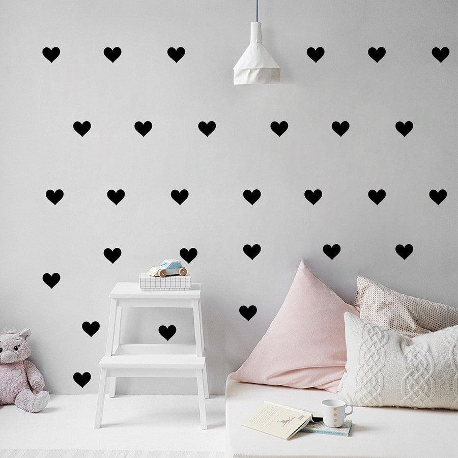 Wall Decals For Girl Bedroom
 Removable Wallpaper Little Hearts Wall Stickers Wall