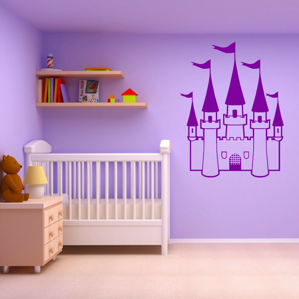 Wall Decals For Girl Bedroom
 PRINCESS CASTLE GIRLS BEDROOM FAIRYTALE THEME vinyl wall