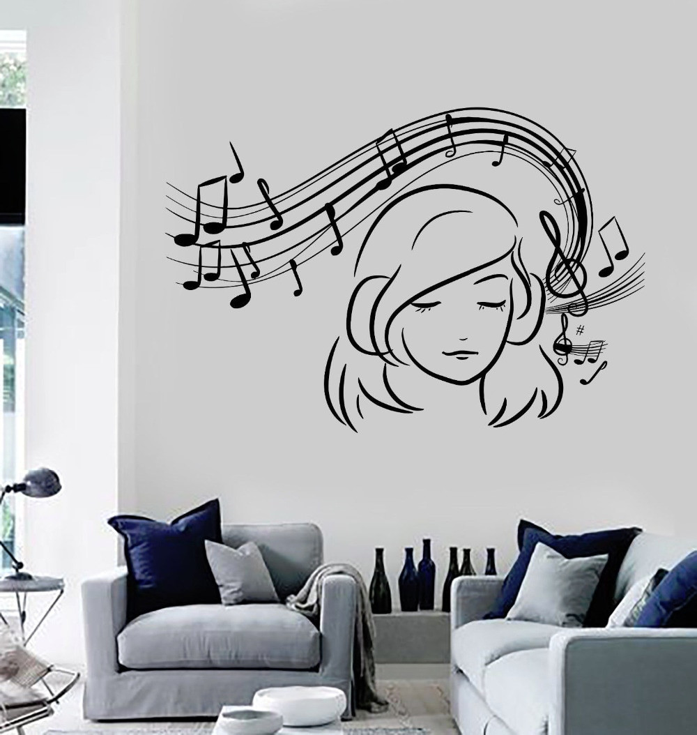 Wall Decals For Girl Bedroom
 Teen Girl Vinyl Wall Decal Musical Notes Music Decoration