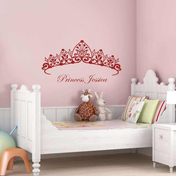 Wall Decals For Girl Bedroom
 Princess Headboard Girls Room Wall Decals