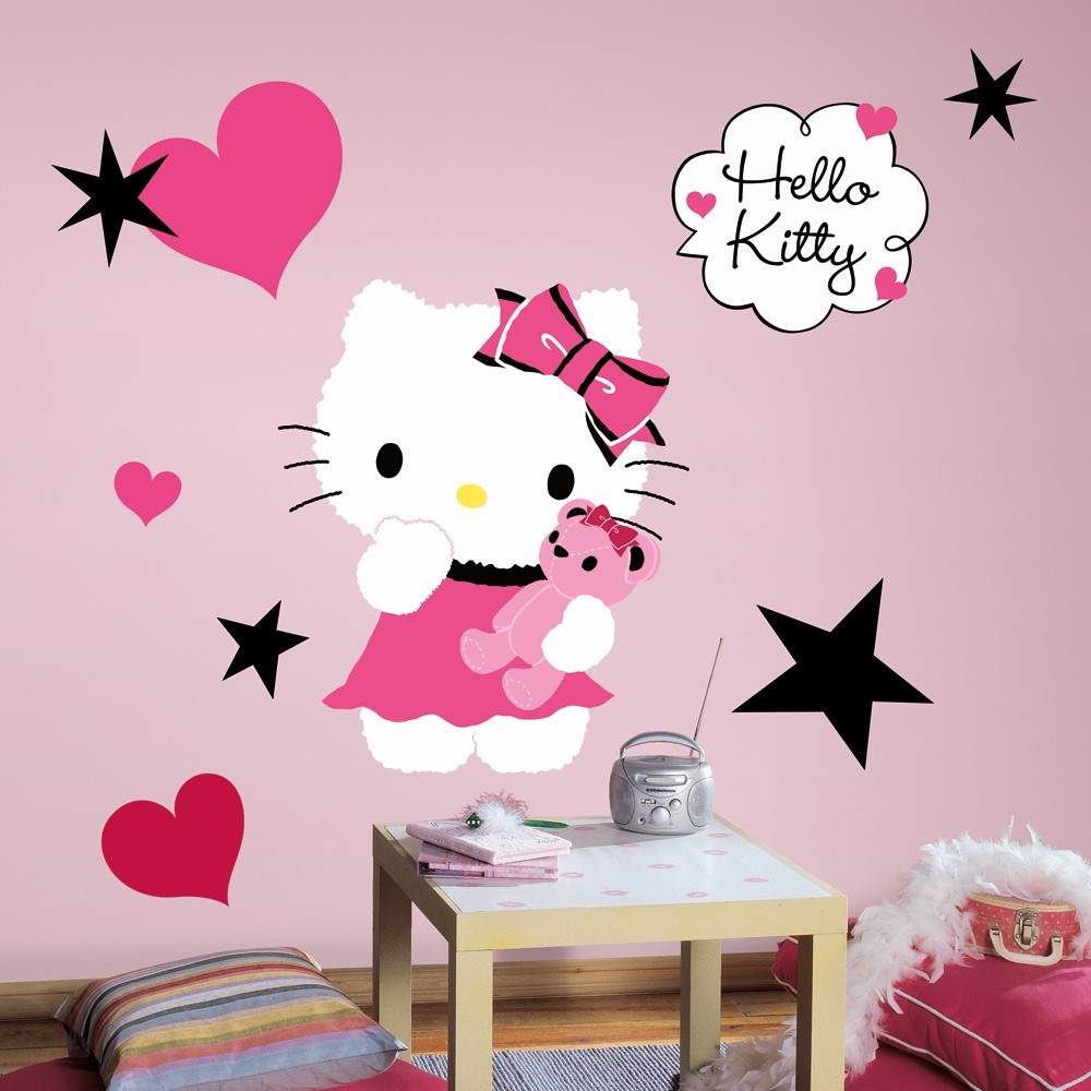 Wall Decals For Girl Bedroom
 New HELLO KITTY COUTURE WALL DECALS Girls Bedroom