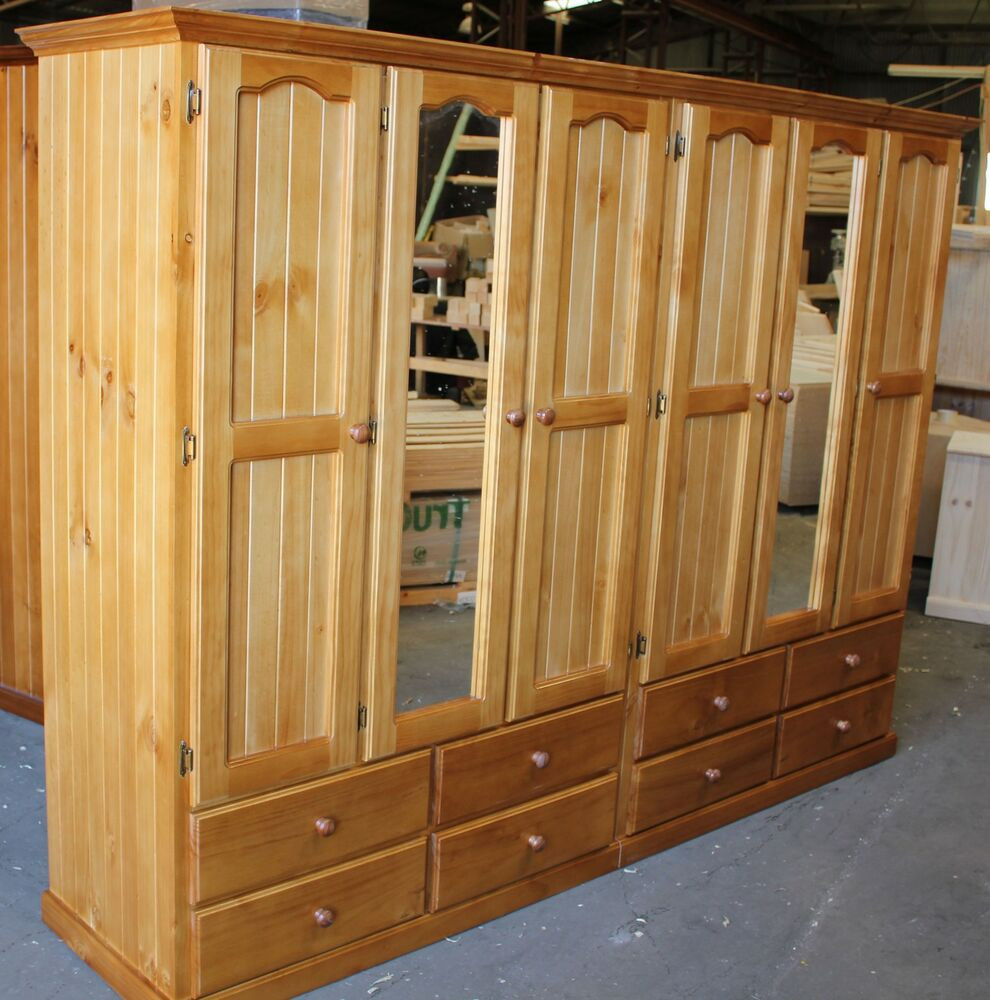 Wall Unit Bedroom Furniture
 W 2 New Solid Timber Wardrobe Wall Unit Bedroom Furniture