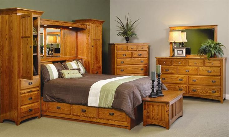 Wall Unit Bedroom Furniture
 Amish Monterey Pier Wall Bed with Platform