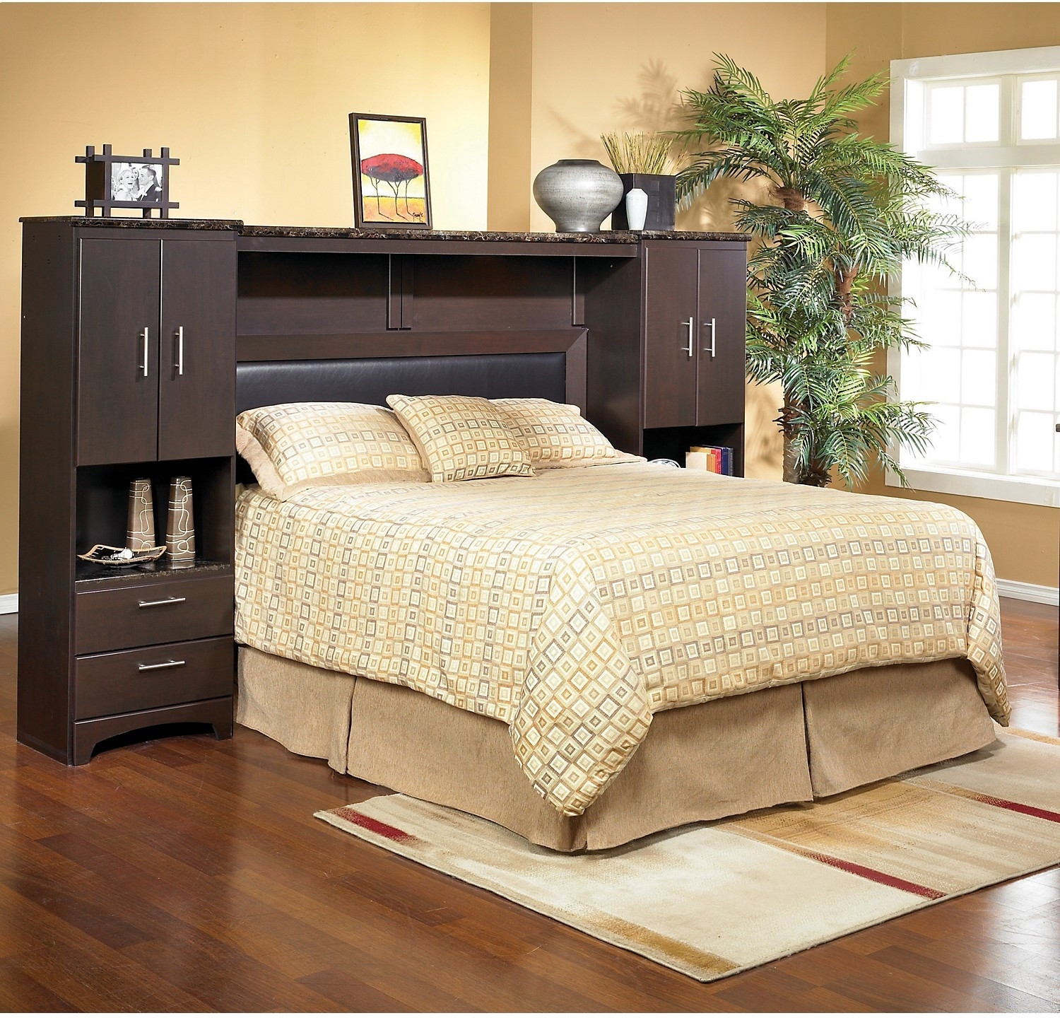 Wall Unit Bedroom Furniture
 Oxford Queen Wall Bed with Piers