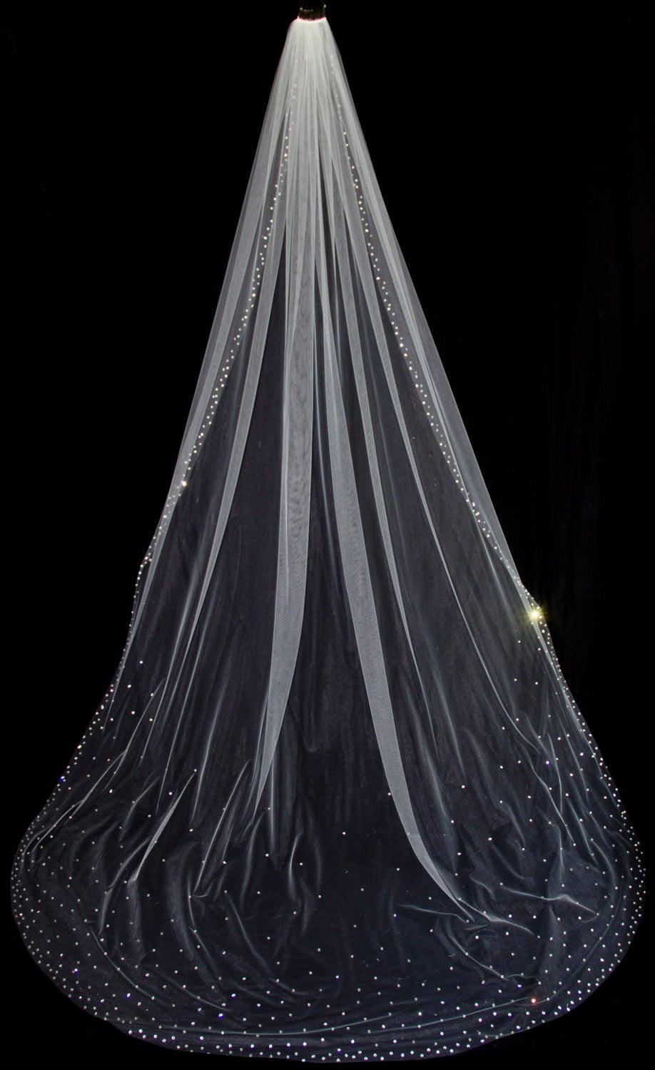 Wedding Cathedral Veils With Crystals
 Cathedral Length Bridal Veil with Crystal Edge and by