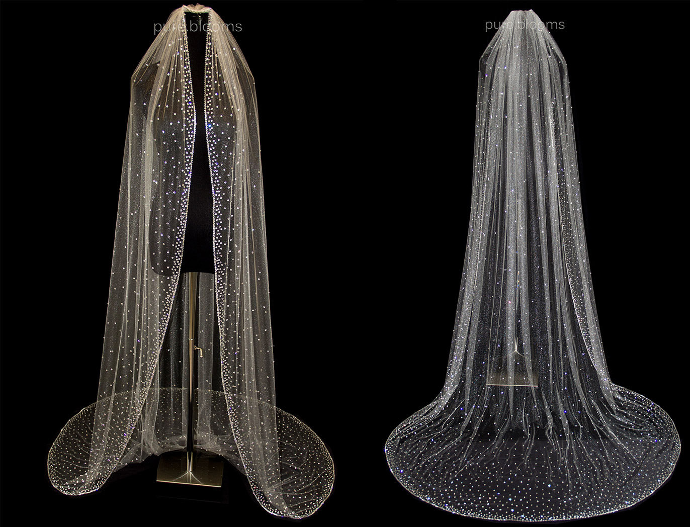 Wedding Cathedral Veils With Crystals
 Chapel or Cathedral Length Bridal Veil with Crystal by