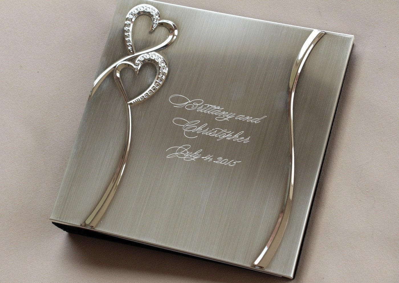 Wedding Guest Book With Pen
 Wedding Guest Book and Pen Custom Engraved Wedding Guestbook