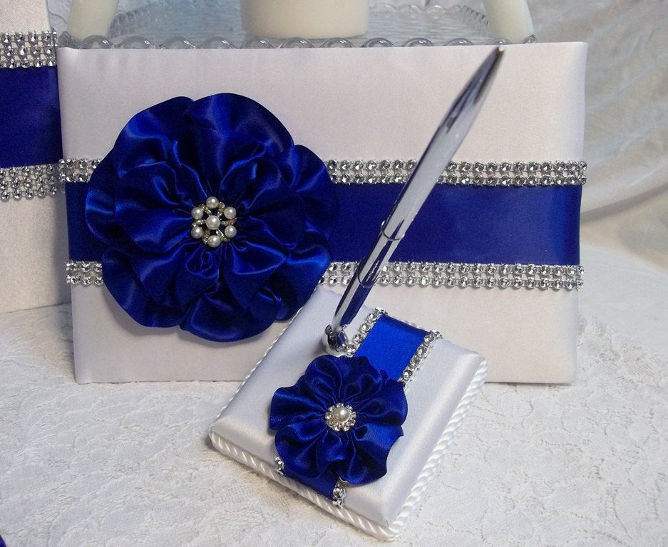 Wedding Guest Book With Pen
 Wedding Guest Book Wedding Guest Book and Pen Set Royal Blue