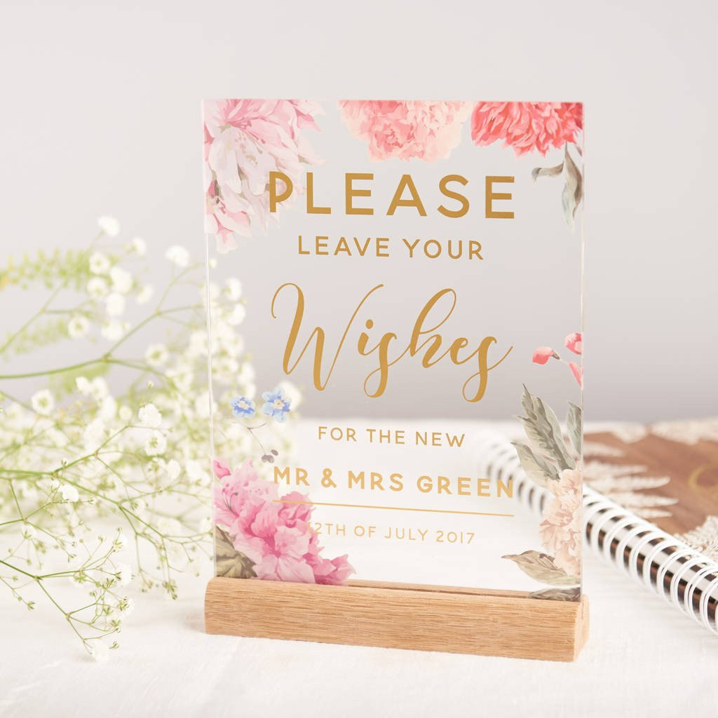 Wedding Guest Sign-in Book
 Personalised Floral And Gold Guest Book Wedding Sign