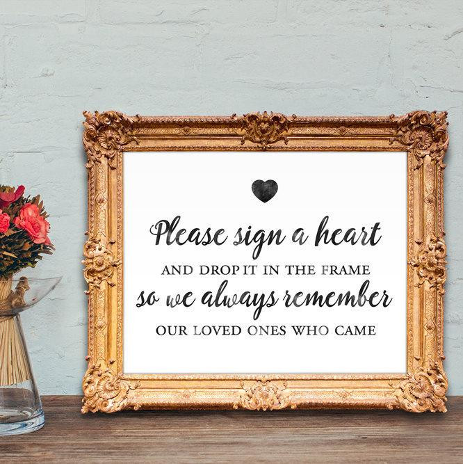 Wedding Guest Sign-in Book
 Wedding Guest Book Sign Please Sign A Heart And Drop It