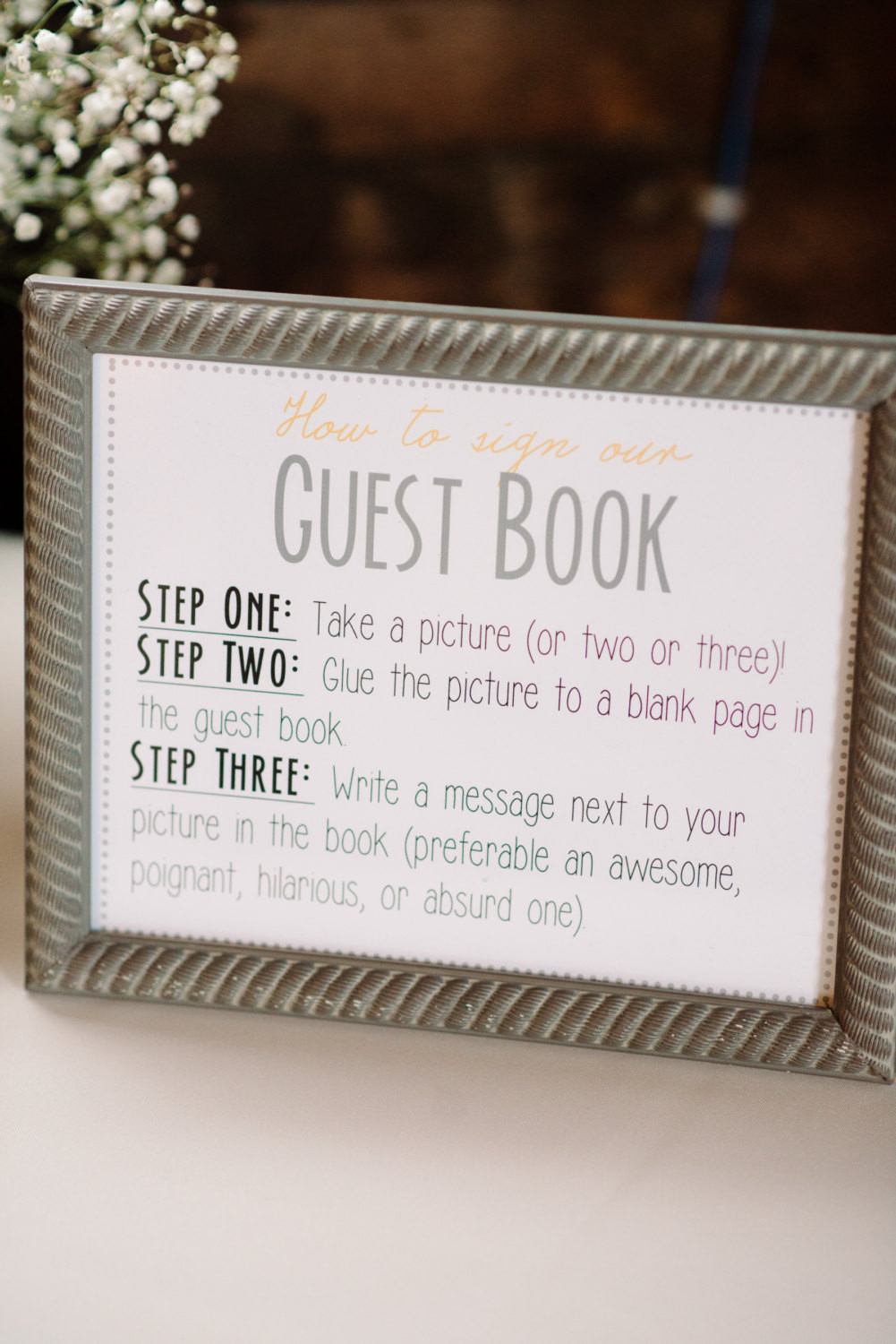 Wedding Guest Sign-in Book
 Guest Book Sign template instant gray and yellow