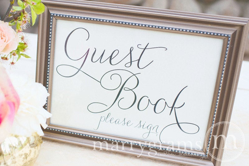 Wedding Guest Sign-in Book
 Guest Book Table Card Sign Wedding Reception Seating Signage