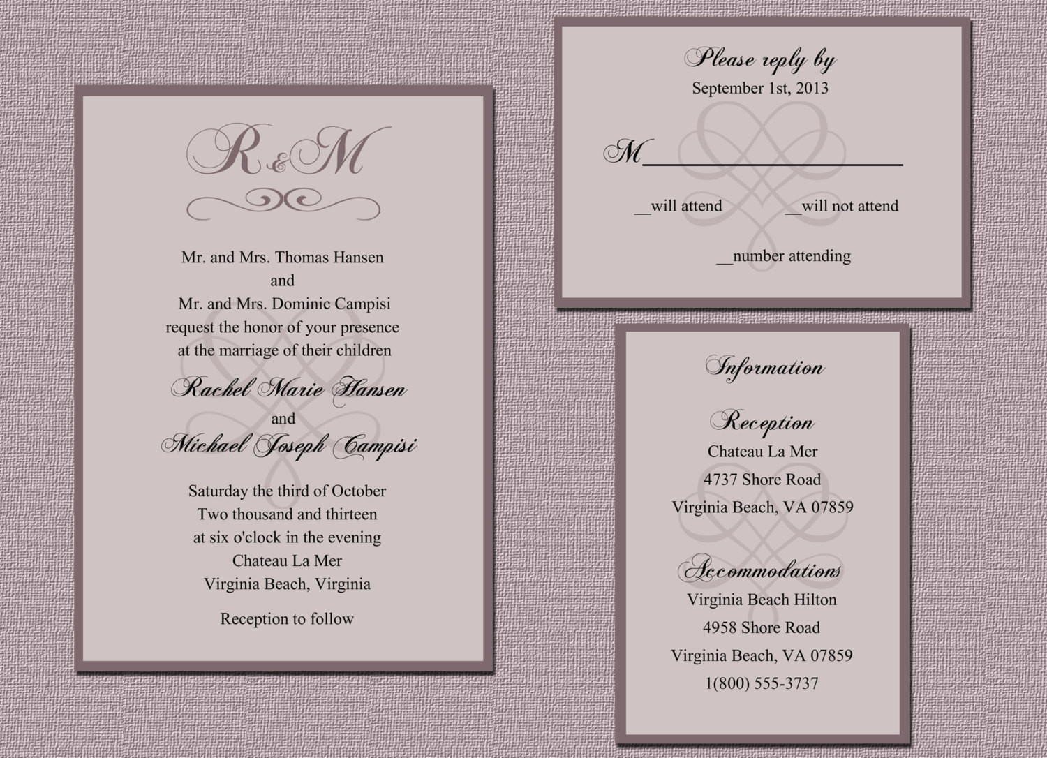 Wedding Invitation Sets
 Printable Wedding Invitation Set Digital by CheckaDesigns