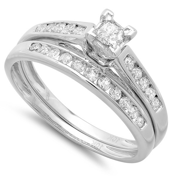 Wedding Rings Sets Cheap
 Perfect Cheap Diamond Bridal Ring Set 1 Carat Diamond on