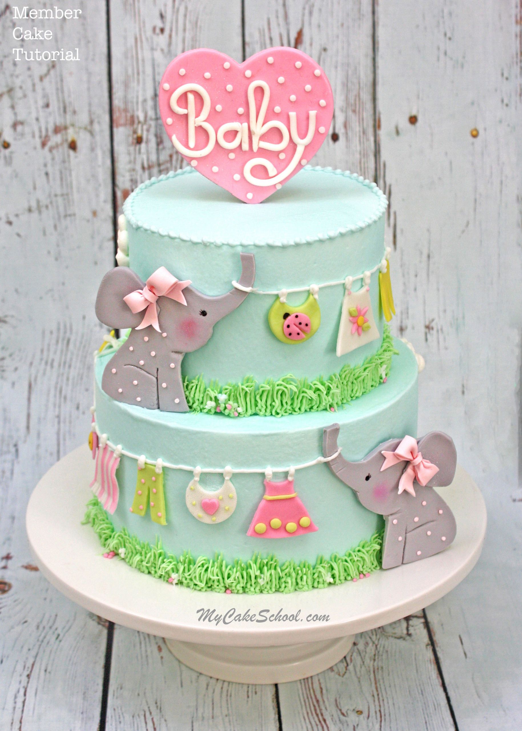 White Baby Shower Cake
 Roundup of the CUTEST Baby Shower Cakes Tutorials and