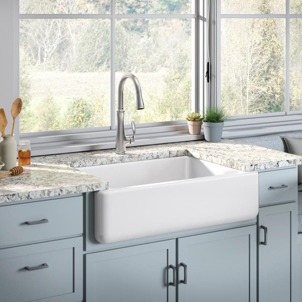 White Kitchen Sink Home Depot
 KOHLER White Haven Undermount Cast Iron 32 6875 in Single