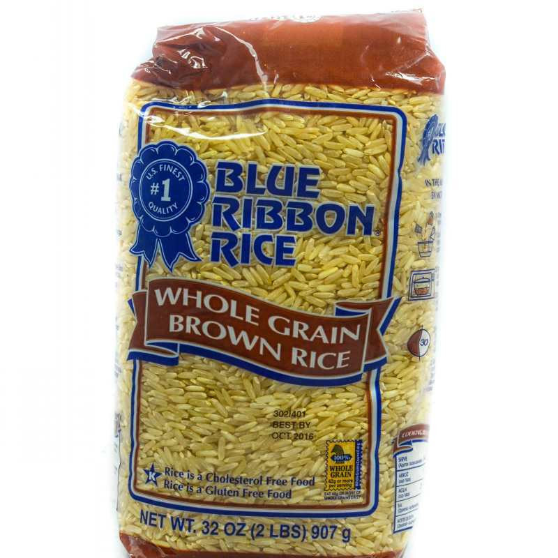 Whole Grain Brown Rice
 BLUE RIBBON WHOLE GRAIN BROWN RICE 907G 2LBS Grocery